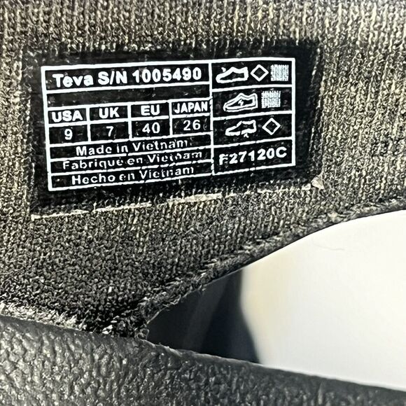 TEVA NORTHWATER SPORT Flats Mesh Comfort Shoes Black Gray  Women’s Size 9 - Picture 8 of 10